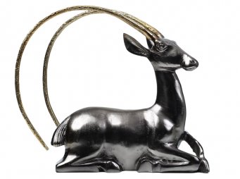 AK.IX0053 IMPALA DEKORATF OBJE ANTK BLACK & GOLD - 48,3X16 